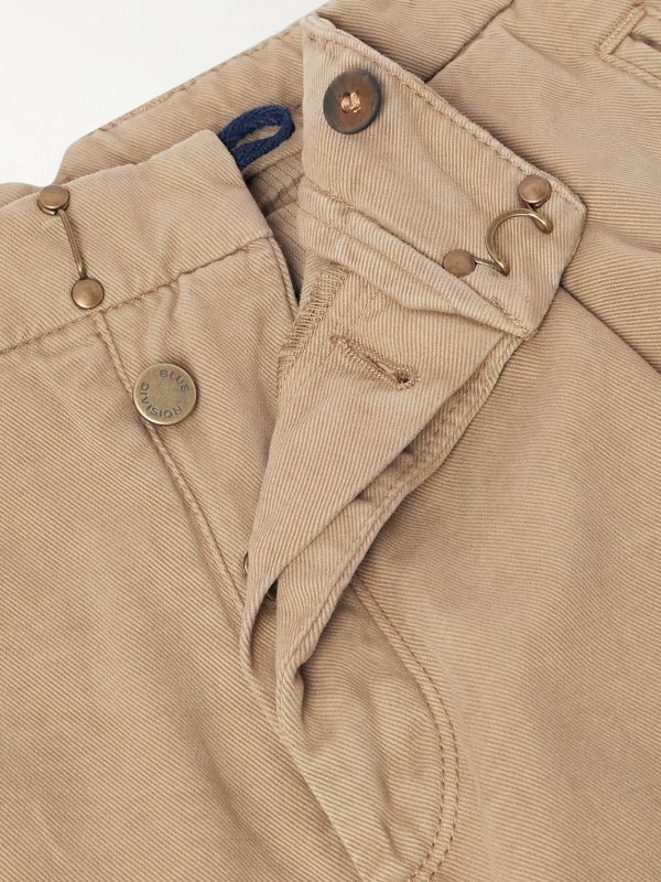 Incotex Blue Division Straight-Leg Pleated Cotton and Cashmere-Blend Twill Trousers - E1 Incotex Blue Division Straight-Leg Pleated Cotton and Cashmere-Blend Twill Trousers - E1