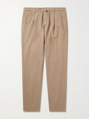 Incotex Blue Division Straight-Leg Pleated Cotton and Cashmere-Blend Twill Trousers Incotex Blue Division Straight-Leg Pleated Cotton and Cashmere-Blend Twill Trousers