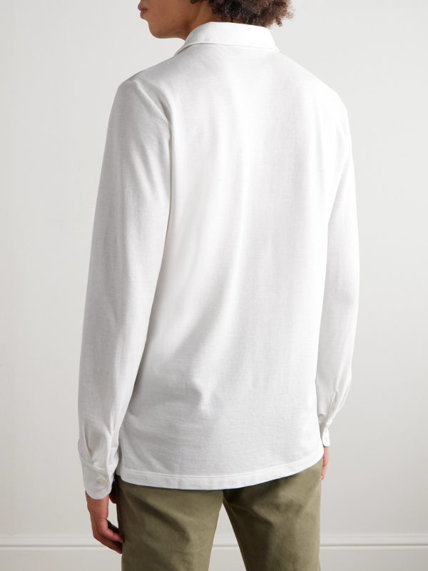 Incotex Zanone Slim-Fit IceCotton Piqué Polo Shirt - BK Incotex Zanone Slim-Fit IceCotton Piqué Polo Shirt - BK