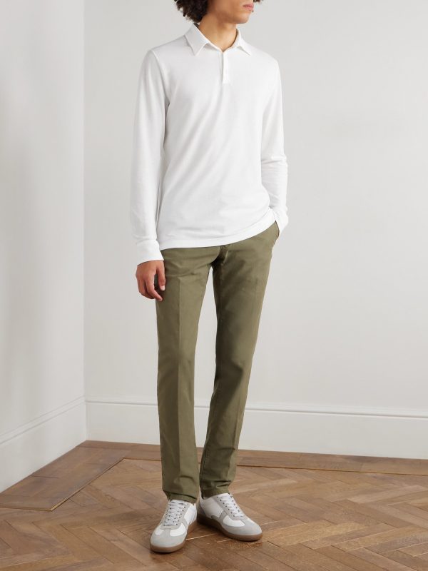Incotex Zanone Slim-Fit IceCotton Piqué Polo Shirt - OU Incotex Zanone Slim-Fit IceCotton Piqué Polo Shirt - OU