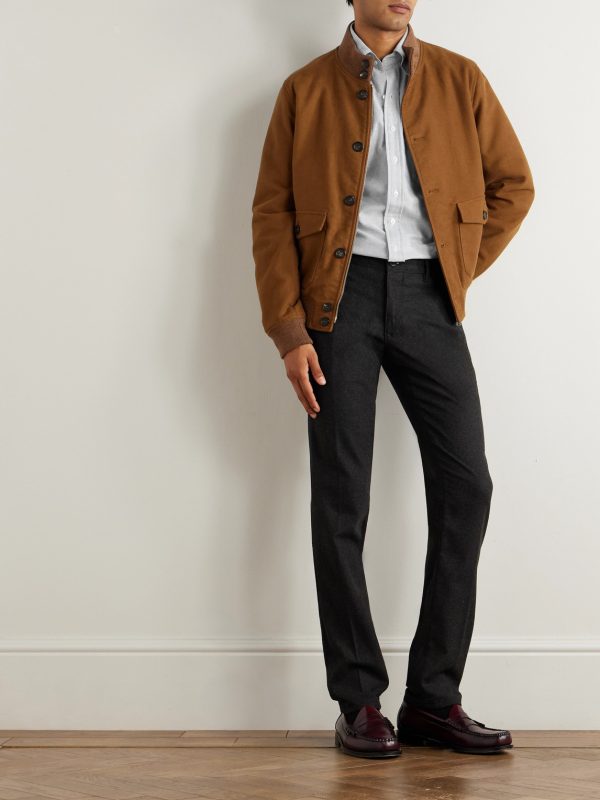 Incotex Slim-Fit Straight-Leg Virgin Wool-Blend Trousers - OU Incotex Slim-Fit Straight-Leg Virgin Wool-Blend Trousers - OU