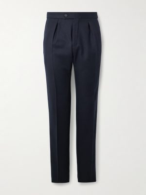 Incotex Tapered Pleated Virgin Wool-Twill Trousers