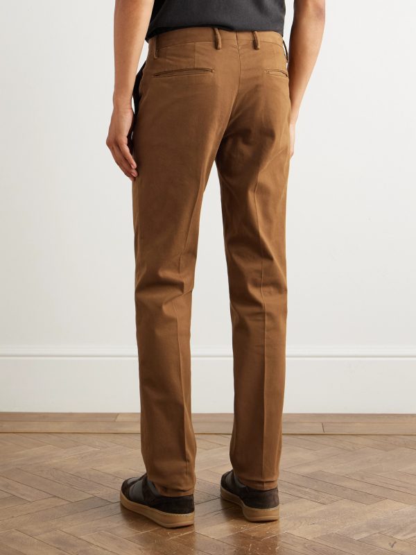 Incotex Slim-Fit Cotton-Blend Twill Trousers - BK Incotex Slim-Fit Cotton-Blend Twill Trousers - BK