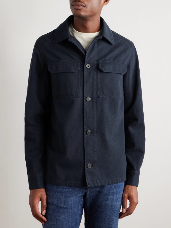 Incotex Cotton and Cashmere-Blend Overshirt - FR Incotex Cotton and Cashmere-Blend Overshirt - FR