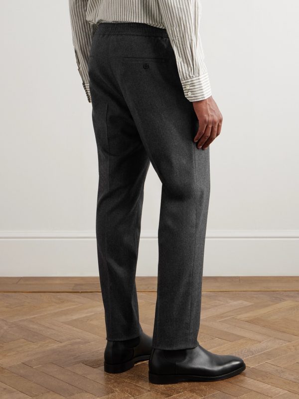 Incotex Tapered Pleated Wool and Cashmere-Blend Trousers - BK Incotex Tapered Pleated Wool and Cashmere-Blend Trousers - BK