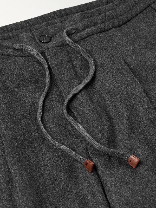 Incotex Tapered Pleated Wool and Cashmere-Blend Trousers - E1 Incotex Tapered Pleated Wool and Cashmere-Blend Trousers - E1