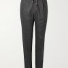 Incotex Tapered Pleated Wool and Cashmere-Blend Trousers Incotex Tapered Pleated Wool and Cashmere-Blend Trousers