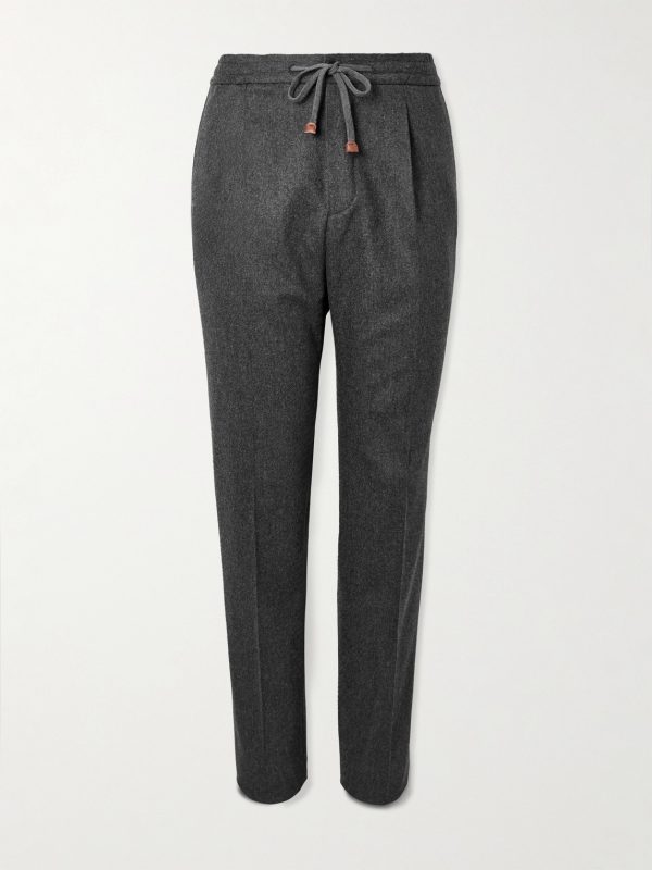 Incotex Tapered Pleated Wool and Cashmere-Blend Trousers Incotex Tapered Pleated Wool and Cashmere-Blend Trousers