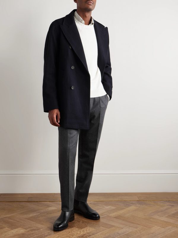 Incotex Tapered Pleated Wool and Cashmere-Blend Trousers - OU Incotex Tapered Pleated Wool and Cashmere-Blend Trousers - OU