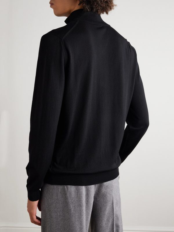 Incotex Zanone Flexwool Half-Zip Sweater - BK Incotex Zanone Flexwool Half-Zip Sweater - BK