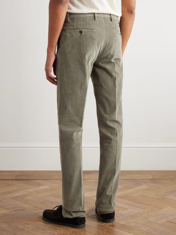 Incotex Straight-Leg Cotton-Blend Corduroy Trousers - BK Incotex Straight-Leg Cotton-Blend Corduroy Trousers - BK
