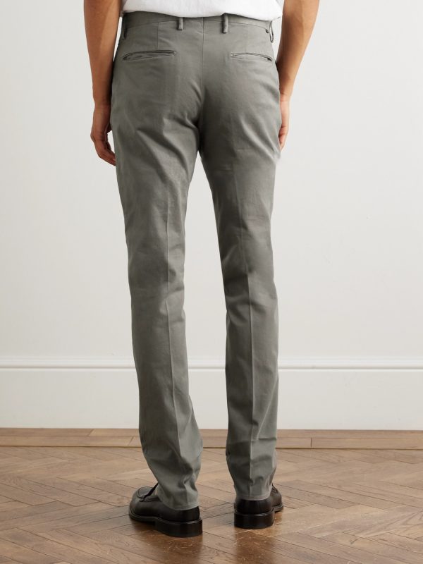 Incotex Straight-Leg Cotton-Blend Twill Trousers - BK Incotex Straight-Leg Cotton-Blend Twill Trousers - BK
