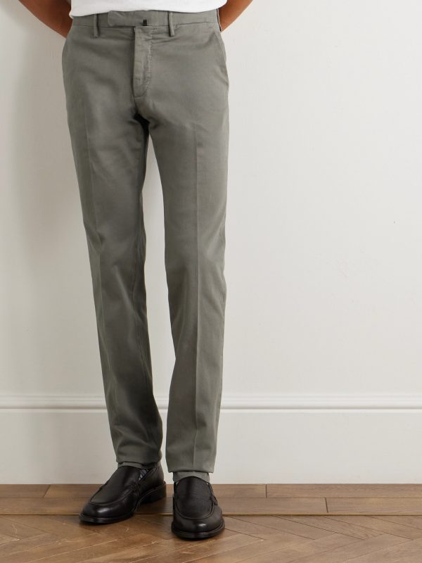 Incotex Straight-Leg Cotton-Blend Twill Trousers - FR Incotex Straight-Leg Cotton-Blend Twill Trousers - FR