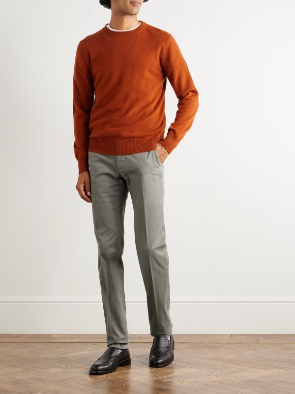 Incotex Straight-Leg Cotton-Blend Twill Trousers - OU Incotex Straight-Leg Cotton-Blend Twill Trousers - OU