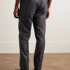 Incotex Slim-Fit Brushed Cotton-Blend Twill Trousers - BK Incotex Slim-Fit Brushed Cotton-Blend Twill Trousers - BK