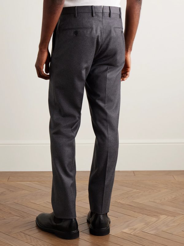 Incotex Slim-Fit Brushed Cotton-Blend Twill Trousers - BK Incotex Slim-Fit Brushed Cotton-Blend Twill Trousers - BK