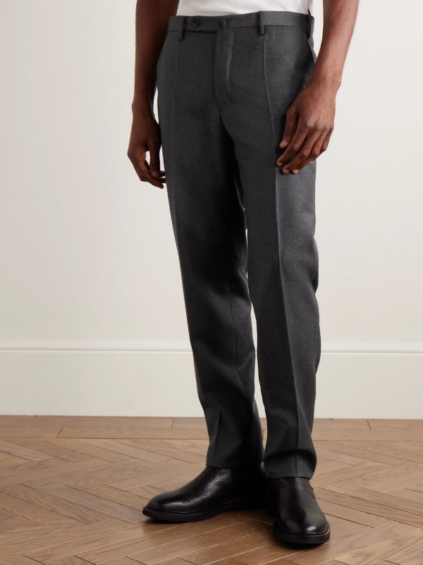 Incotex Slim-Fit Brushed Cotton-Blend Twill Trousers - FR Incotex Slim-Fit Brushed Cotton-Blend Twill Trousers - FR