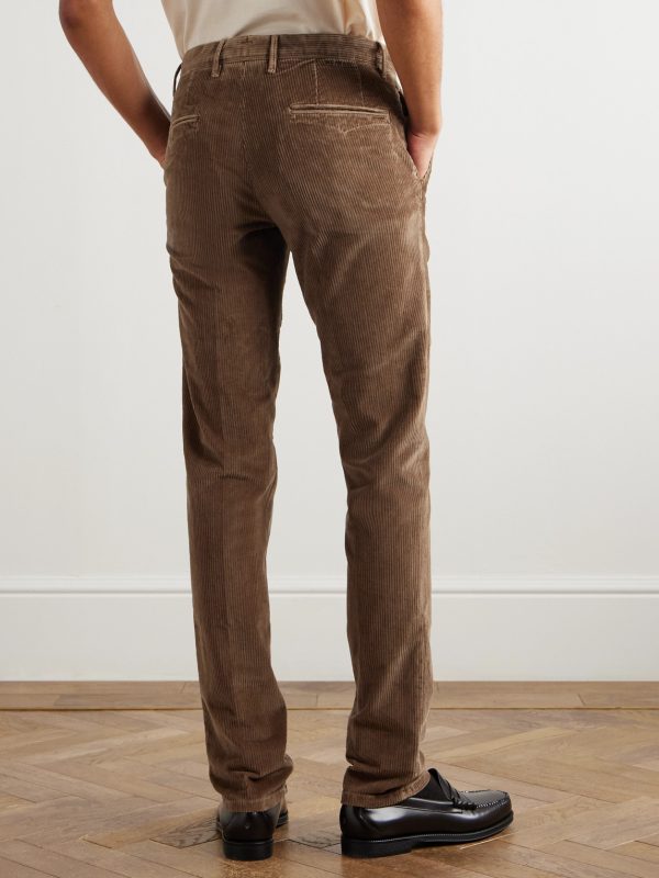 Incotex Slim-Fit Cotton-Blend Corduroy Trousers - BK Incotex Slim-Fit Cotton-Blend Corduroy Trousers - BK