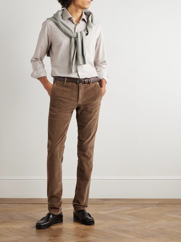 Incotex Slim-Fit Cotton-Blend Corduroy Trousers - OU Incotex Slim-Fit Cotton-Blend Corduroy Trousers - OU