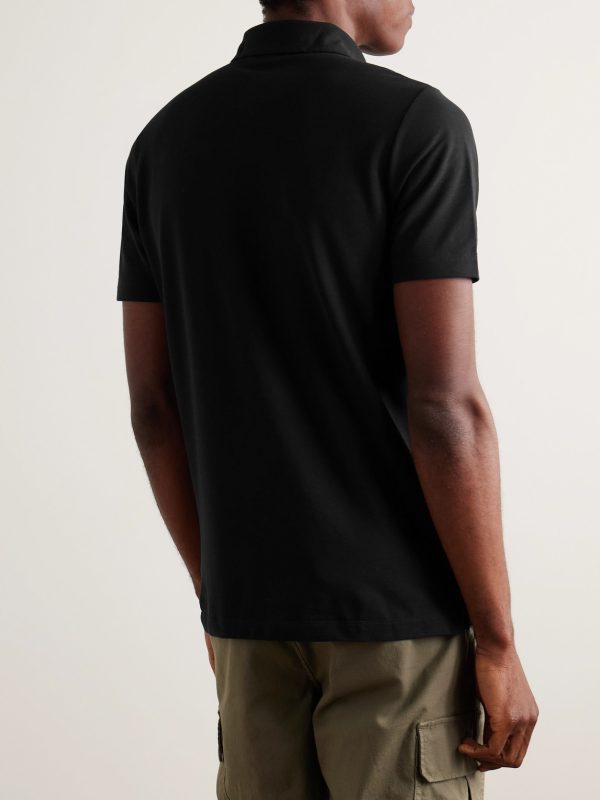 Incotex Zanone Slim-Fit IceCotton Polo Shirt - BK Incotex Zanone Slim-Fit IceCotton Polo Shirt - BK