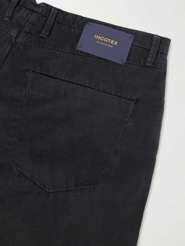 Incotex Blue Division Straight-Leg Pleated Cotton and Cashmere-Blend Twill Trousers - CU Incotex Blue Division Straight-Leg Pleated Cotton and Cashmere-Blend Twill Trousers - CU
