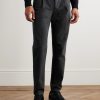 Incotex Blue Division Straight-Leg Pleated Cotton and Cashmere-Blend Twill Trousers - FR Incotex Blue Division Straight-Leg Pleated Cotton and Cashmere-Blend Twill Trousers - FR