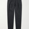 Incotex Blue Division Straight-Leg Pleated Cotton and Cashmere-Blend Twill Trousers Incotex Blue Division Straight-Leg Pleated Cotton and Cashmere-Blend Twill Trousers