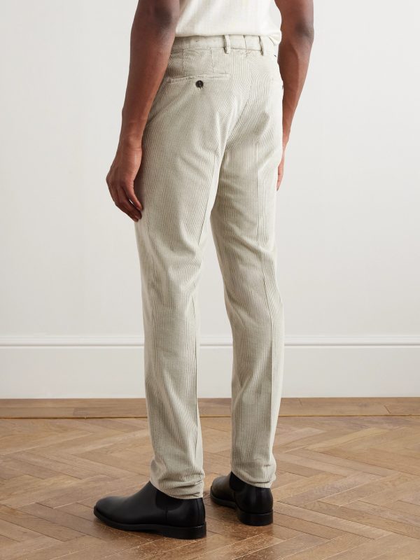 Incotex Straight-Leg Cotton-Blend Corduroy Trousers - BK Incotex Straight-Leg Cotton-Blend Corduroy Trousers - BK