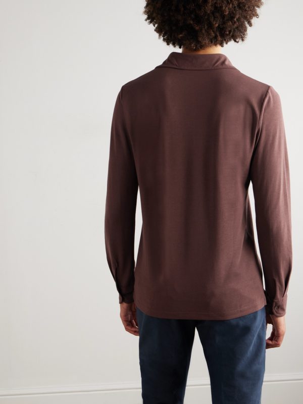 Incotex Zanone Slim-Fit IceCotton Polo Shirt - BK Incotex Zanone Slim-Fit IceCotton Polo Shirt - BK