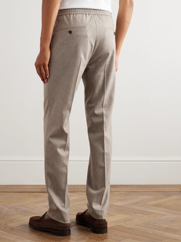 Incotex Tapered Pleated Wool and Cashmere-Blend Trousers - BK Incotex Tapered Pleated Wool and Cashmere-Blend Trousers - BK