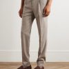 Incotex Tapered Pleated Wool and Cashmere-Blend Trousers - FR Incotex Tapered Pleated Wool and Cashmere-Blend Trousers - FR