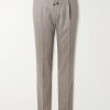 Incotex Tapered Pleated Wool and Cashmere-Blend Trousers Incotex Tapered Pleated Wool and Cashmere-Blend Trousers