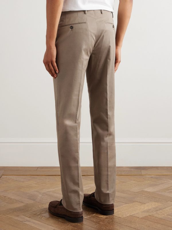 Incotex Slim-Fit Cotton and Cashmere-Blend Trousers - BK Incotex Slim-Fit Cotton and Cashmere-Blend Trousers - BK