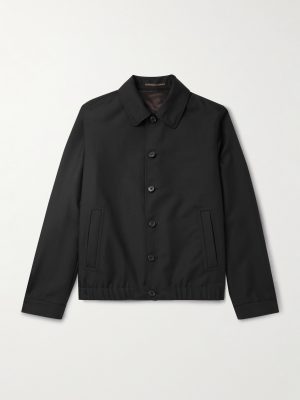Incotex Wool and Mohair-Blend Twill Bomber Jacket