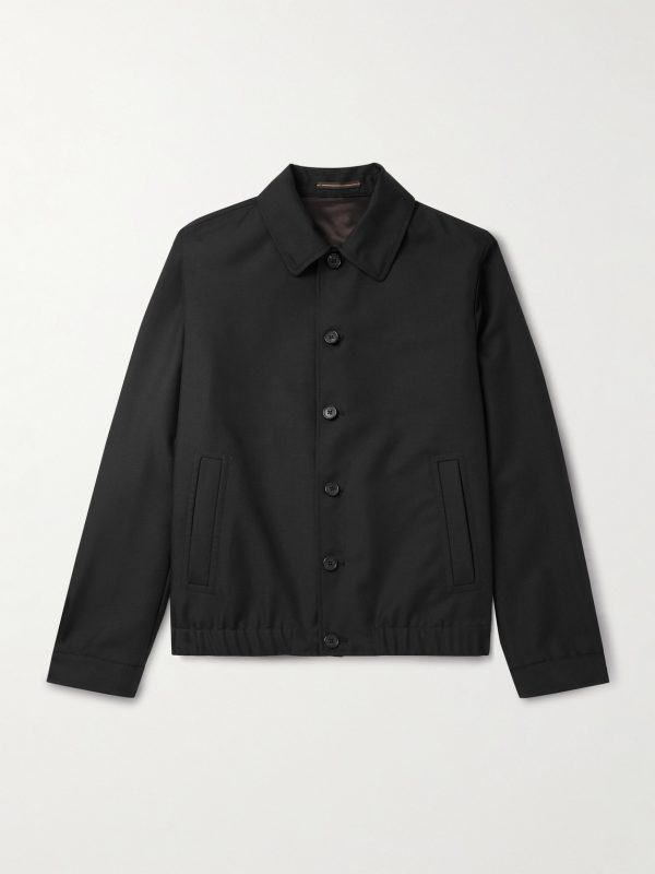 Incotex Wool and Mohair-Blend Twill Bomber Jacket