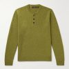 Incotex Zanone Slim-Fit Ribbed Virgin Wool Henley Sweater