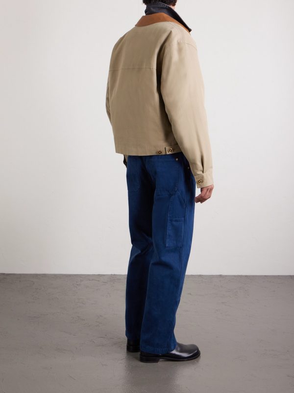 Leather-Trimmed Padded Cotton-Canvas Blouson Jacket - BK Leather-Trimmed Padded Cotton-Canvas Blouson Jacket - BK