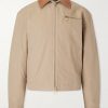 Leather-Trimmed Padded Cotton-Canvas Blouson Jacket Leather-Trimmed Padded Cotton-Canvas Blouson Jacket