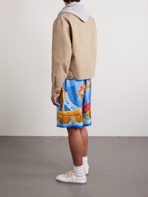 Affresco Printed Silk-Twill Shorts - BK