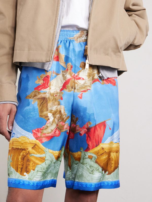 Affresco Printed Silk-Twill Shorts - CU