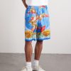 Affresco Printed Silk-Twill Shorts - FR