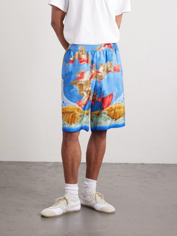 Affresco Printed Silk-Twill Shorts - FR
