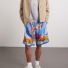Affresco Printed Silk-Twill Shorts - OU