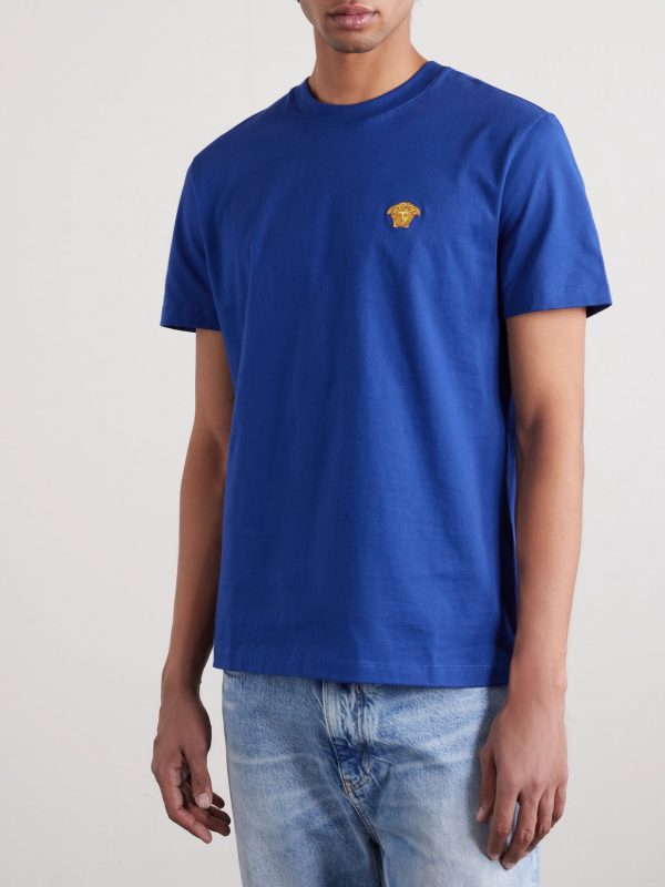 Logo-Embroidered Cotton-Jersey T-Shirt - FR Logo-Embroidered Cotton-Jersey T-Shirt - FR