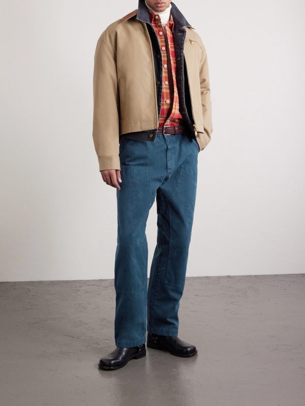 Straight-Leg Cotton-Canvas Trousers - OU Straight-Leg Cotton-Canvas Trousers - OU