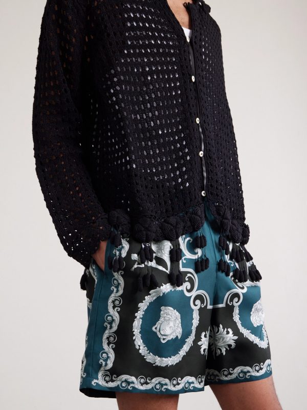 Mythic Baroque Straight-Leg Printed Silk-Twill Shorts - CU