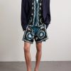 Mythic Baroque Straight-Leg Printed Silk-Twill Shorts - OU2
