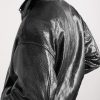 Padded Snake-Effect Leather Blouson Jacket - CU
