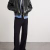 Padded Snake-Effect Leather Blouson Jacket - FR