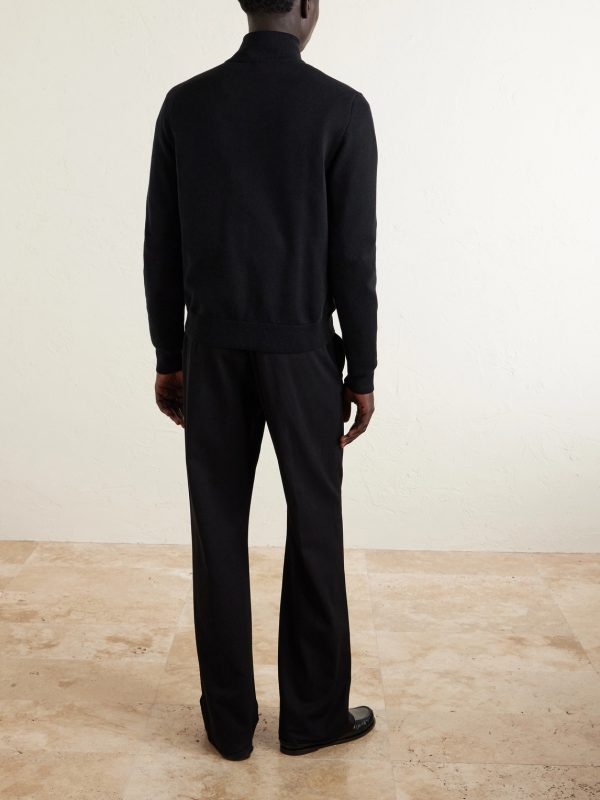 Embellished Cotton-Blend Zip-Up Sweater - BK